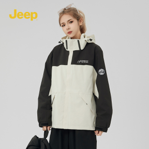 Jeep吉普2024新品连帽外套男女情侣防风防寒服夹克户外休闲衣服