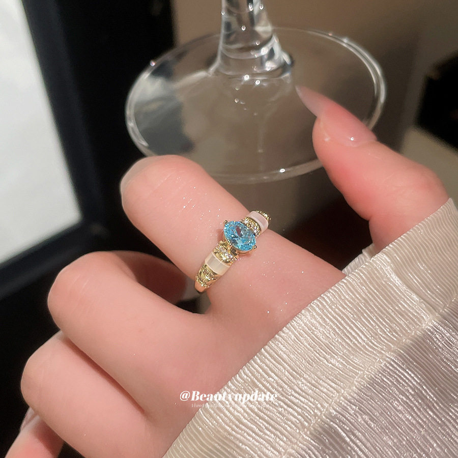 闪耀星球太阳花彩钻珍珠手链戒指复古个性时尚潮流手环小众高级