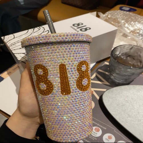 818杯子手工DIY贴钻水杯吸管杯