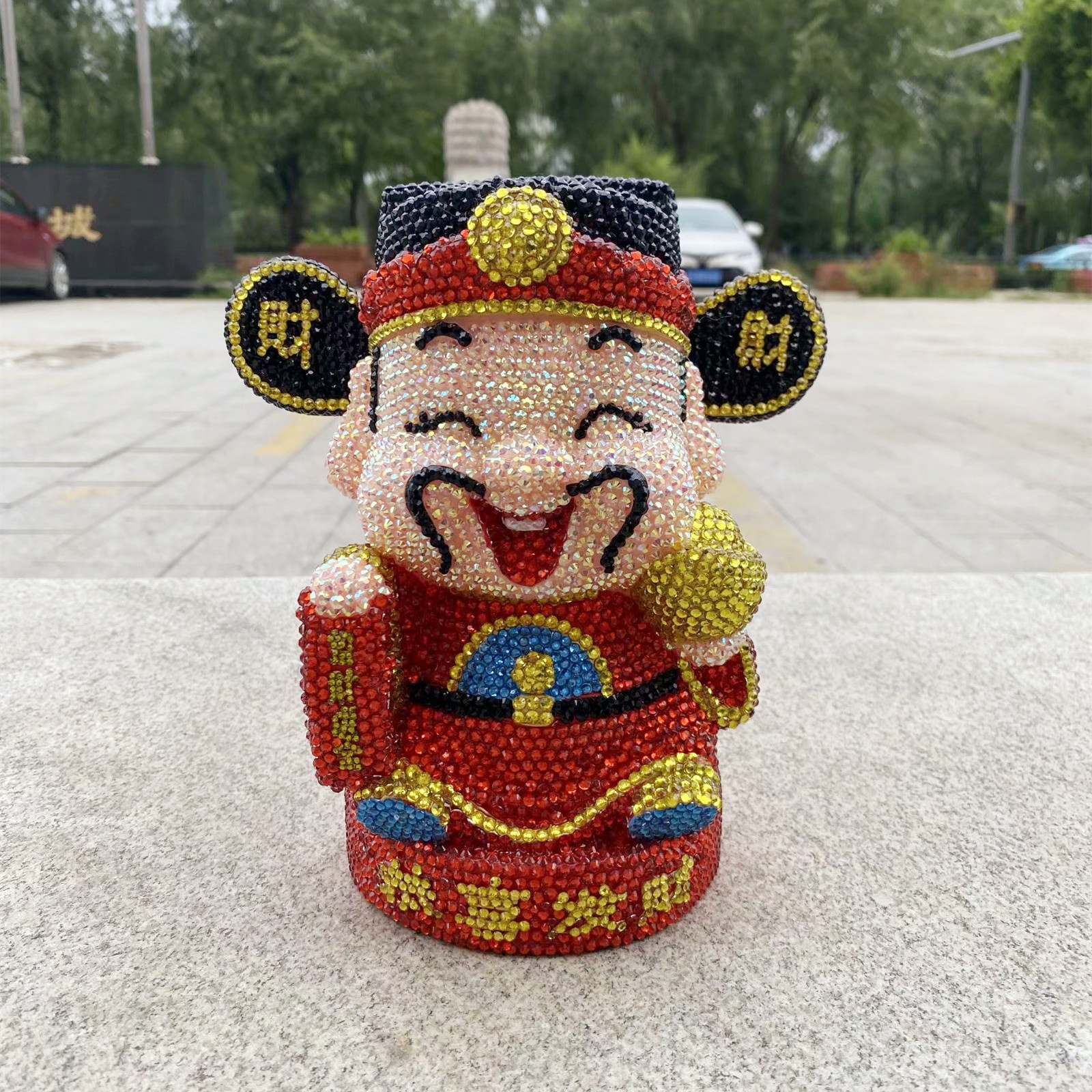 财神爷存钱罐财神摆件卡通搪胶 硬币存钱储蓄罐手办摆件开业送礼