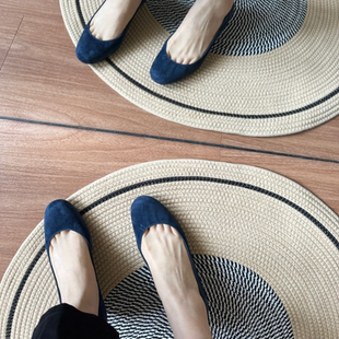 小鱼家超浅口漏指缝5cm异形坡跟小圆头单鞋