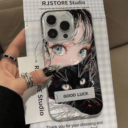 猫少女适用小米151413手机壳Civi5Pro羽纱K80K70支架Note1413