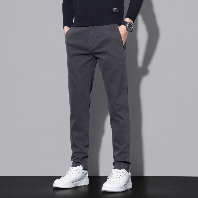 韩版秋冬多种男士亲肤休闲裤外穿直筒弹力修身百搭商务加绒长裤