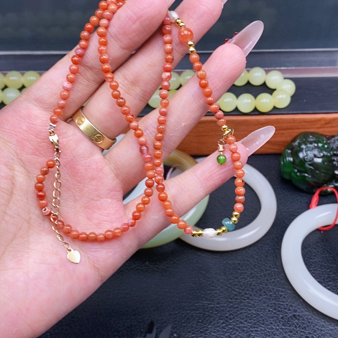 南红满肉柿子红女神链,珠宝/钻石/翡翠,手饰,淘宝优惠券,粉丝福利购,淘宝优惠卷