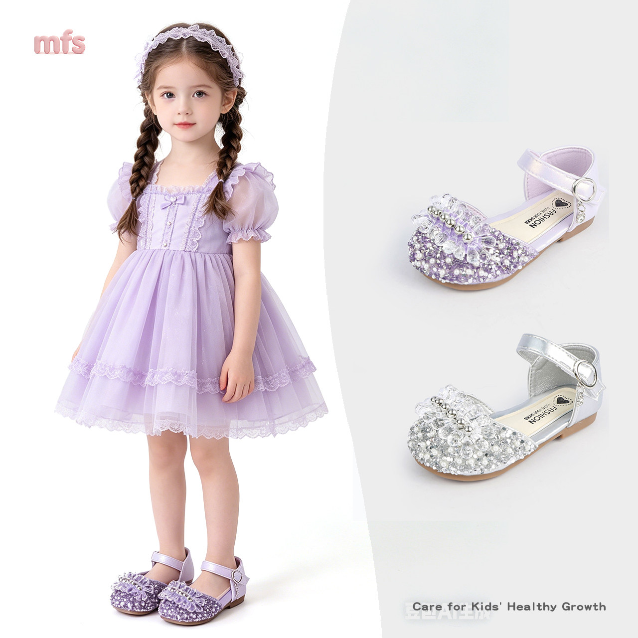 女童水钻时尚公主鞋包头软底凉鞋2026春夏新款小女孩百搭演出鞋子