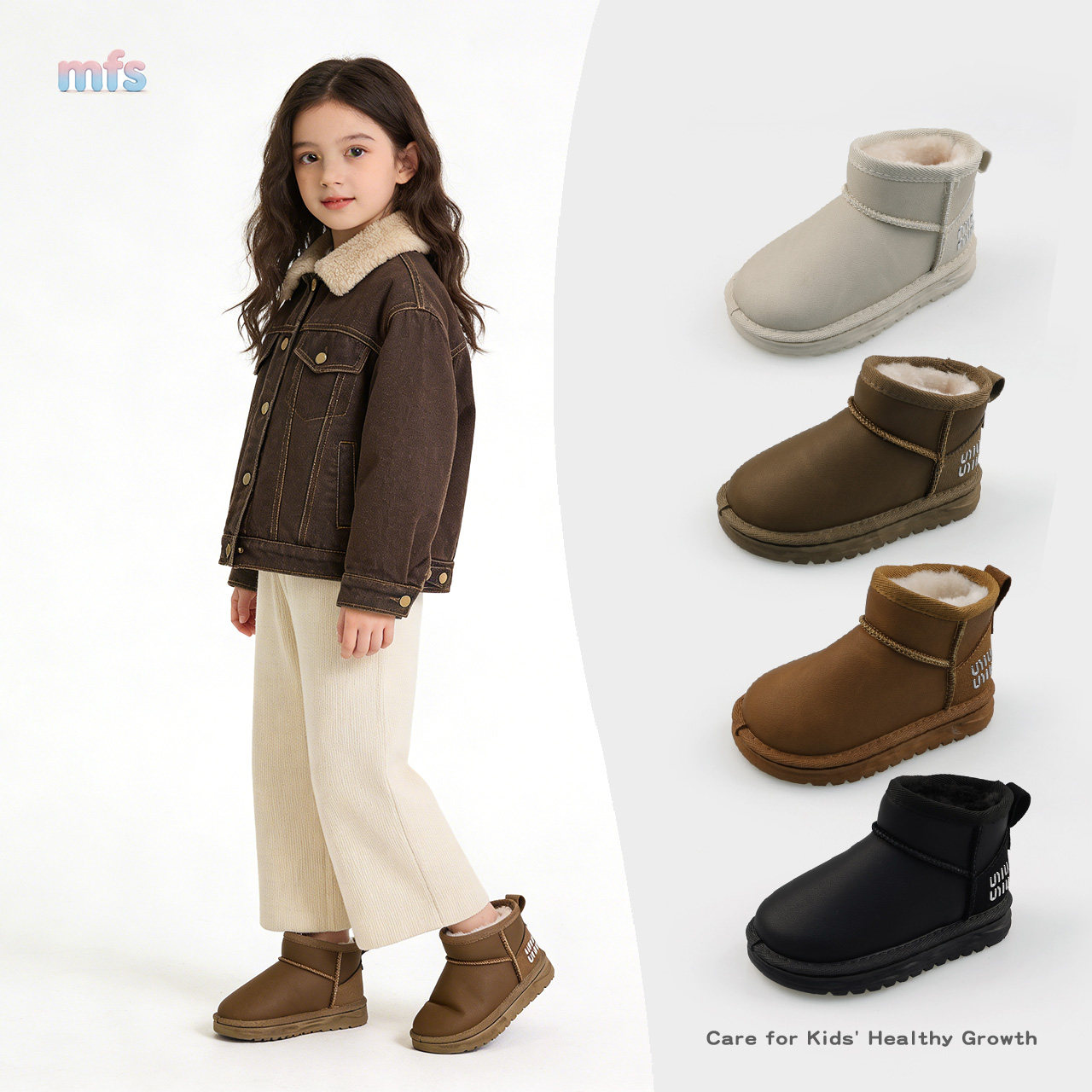 儿童加绒保暖雪地靴防水防滑棉鞋2025冬季新款男女童时尚百搭靴子