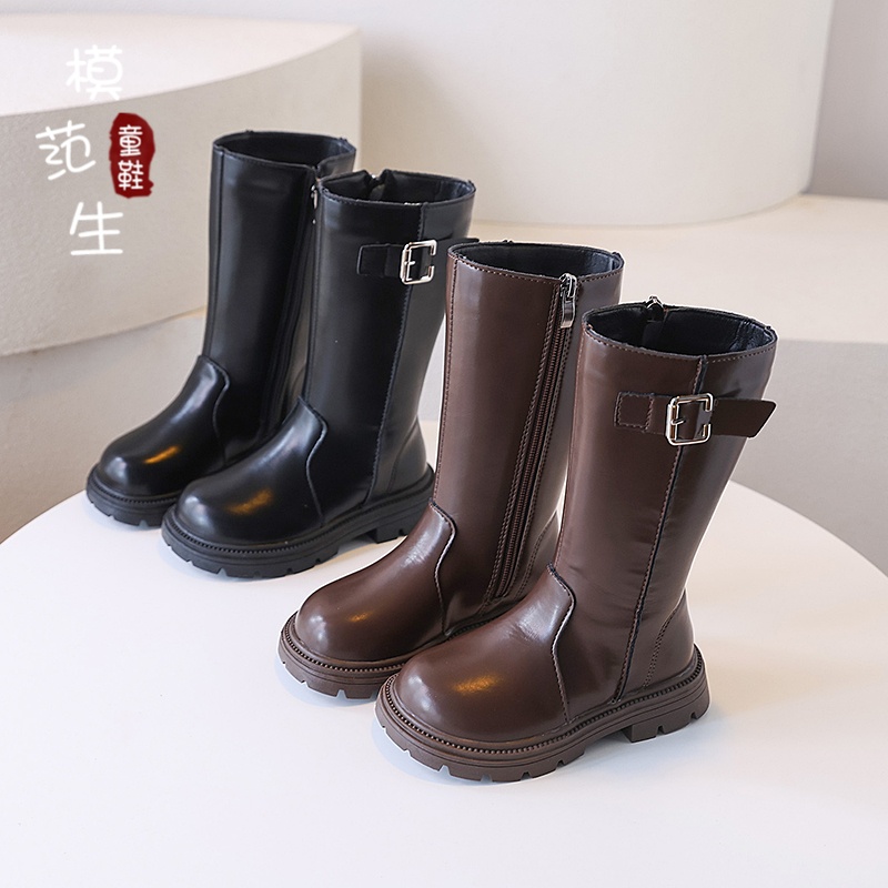 女童加绒保暖二棉高筒靴