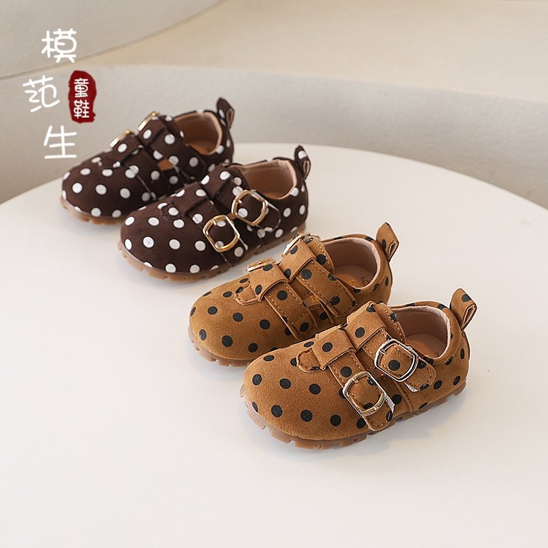 女童复古风波点圆头小皮鞋2026春季新款韩版可爱百搭软底豆豆鞋,童鞋/婴儿鞋/亲子鞋,皮鞋,淘宝优惠券,粉丝福利购,淘宝优惠卷