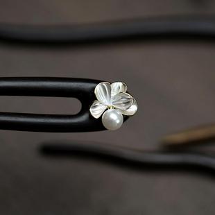 原创【清白之年】U型黑檀木发簪子新中式小清新高级感盘发日常女