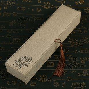 首饰盒古风文玩收纳盒高档流苏亚麻项链手镯盒子桃木簪礼盒包装盒