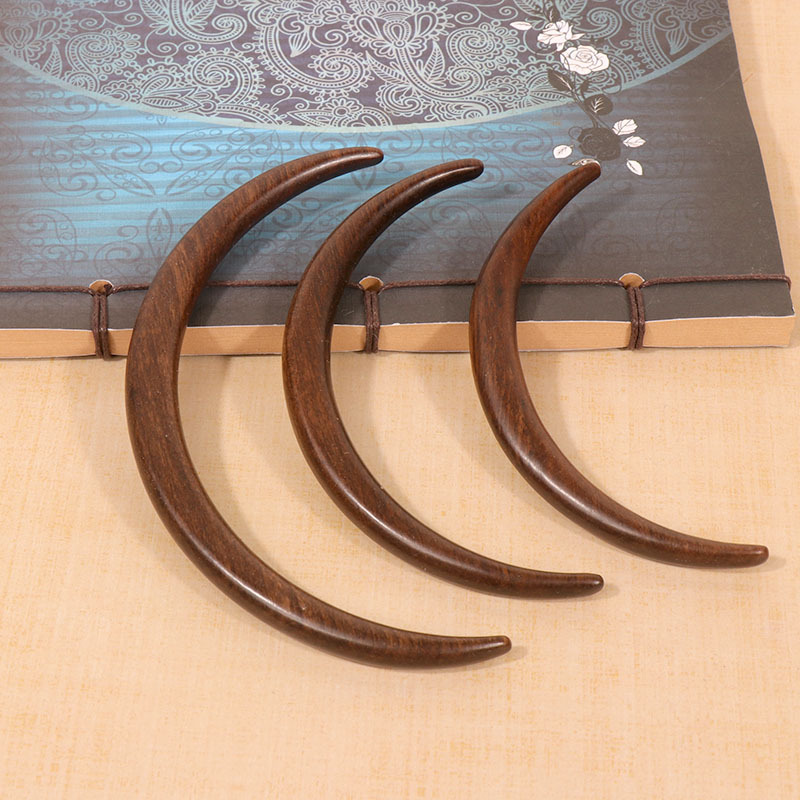 大叶紫檀上弦月簪日常盘发挽发