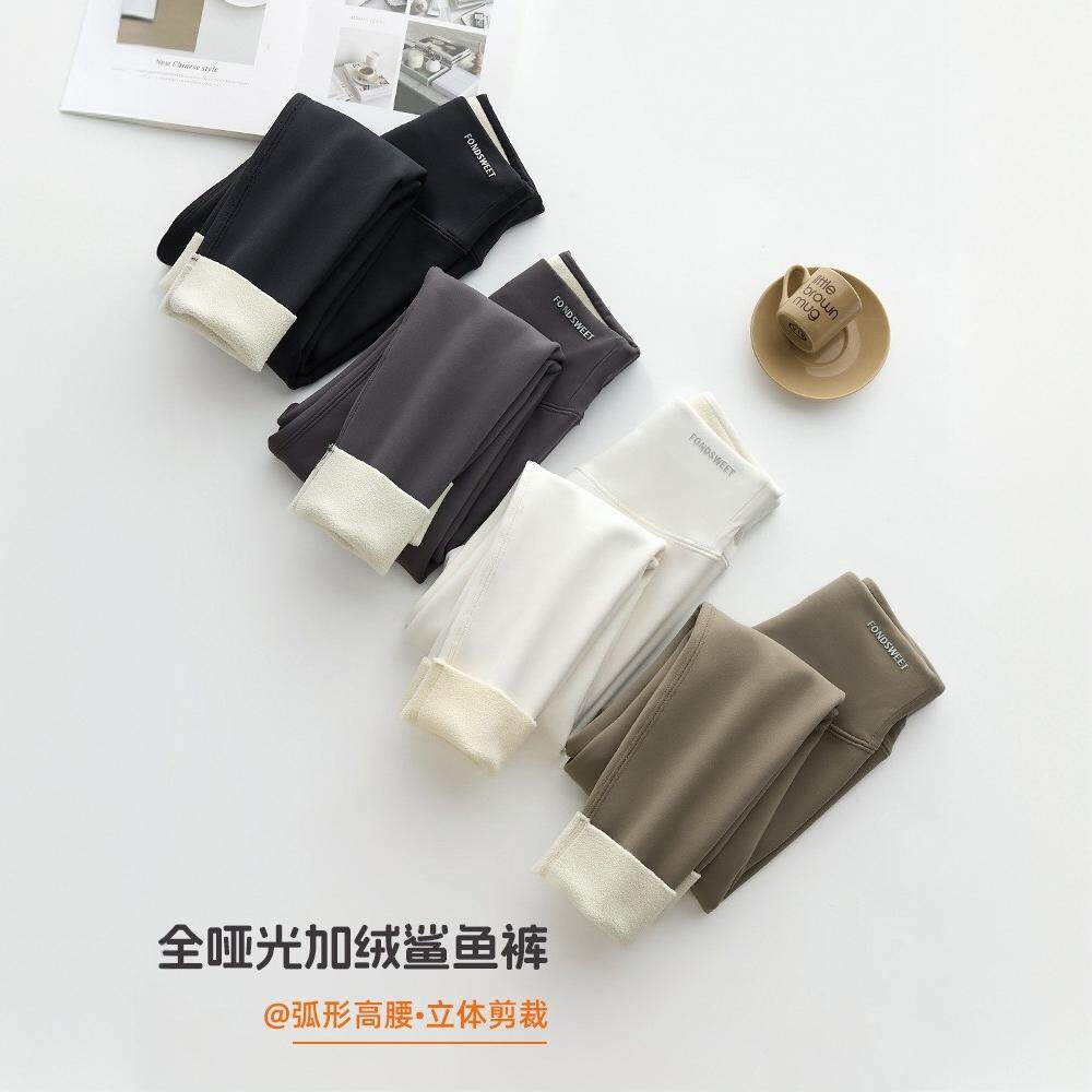 女童白色打底裤加绒加厚九分舞蹈