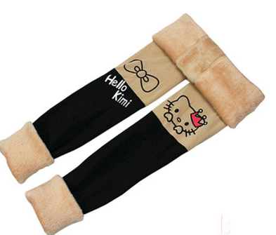 儿童肉色打底裤加绒加厚 肤色拼接女童加厚保暖裤踩脚舞蹈九分裤