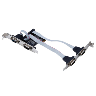 PCIE PCI-E X1转4口9针DB9 RS232 COM 串口卡 AX99100芯片