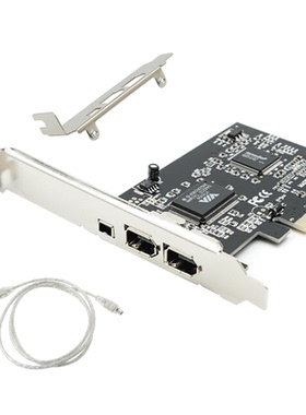台式PCI-E1394卡 DV HDV高清视频采集卡火线卡PCIE1X接口 VIA芯片