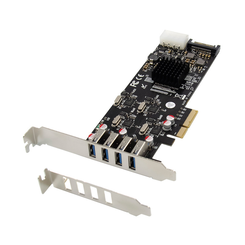 PCI-e转usb3.0 20G独立4通道扩展卡 N720202 单口5G 支持工业相机