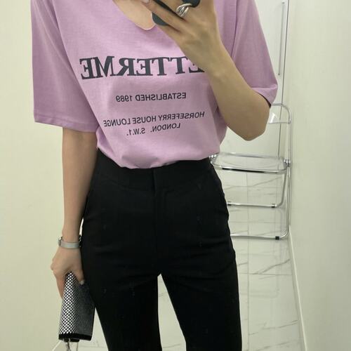 有货。韩国Chic 百搭链条印花T恤套头
