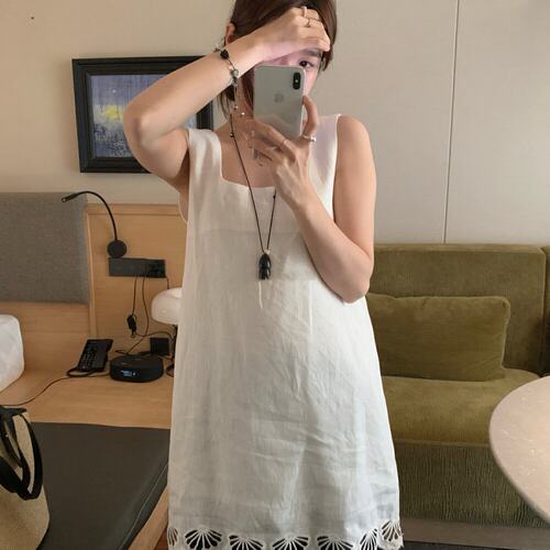 有货 蕾丝拼接叠穿背心上衣女2025夏设计感小众连衣裙女