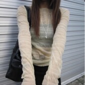 T恤上衣打底衫 ins日系褶皱立体肌理蕾丝长袖 纯色 韩国新款 四色入