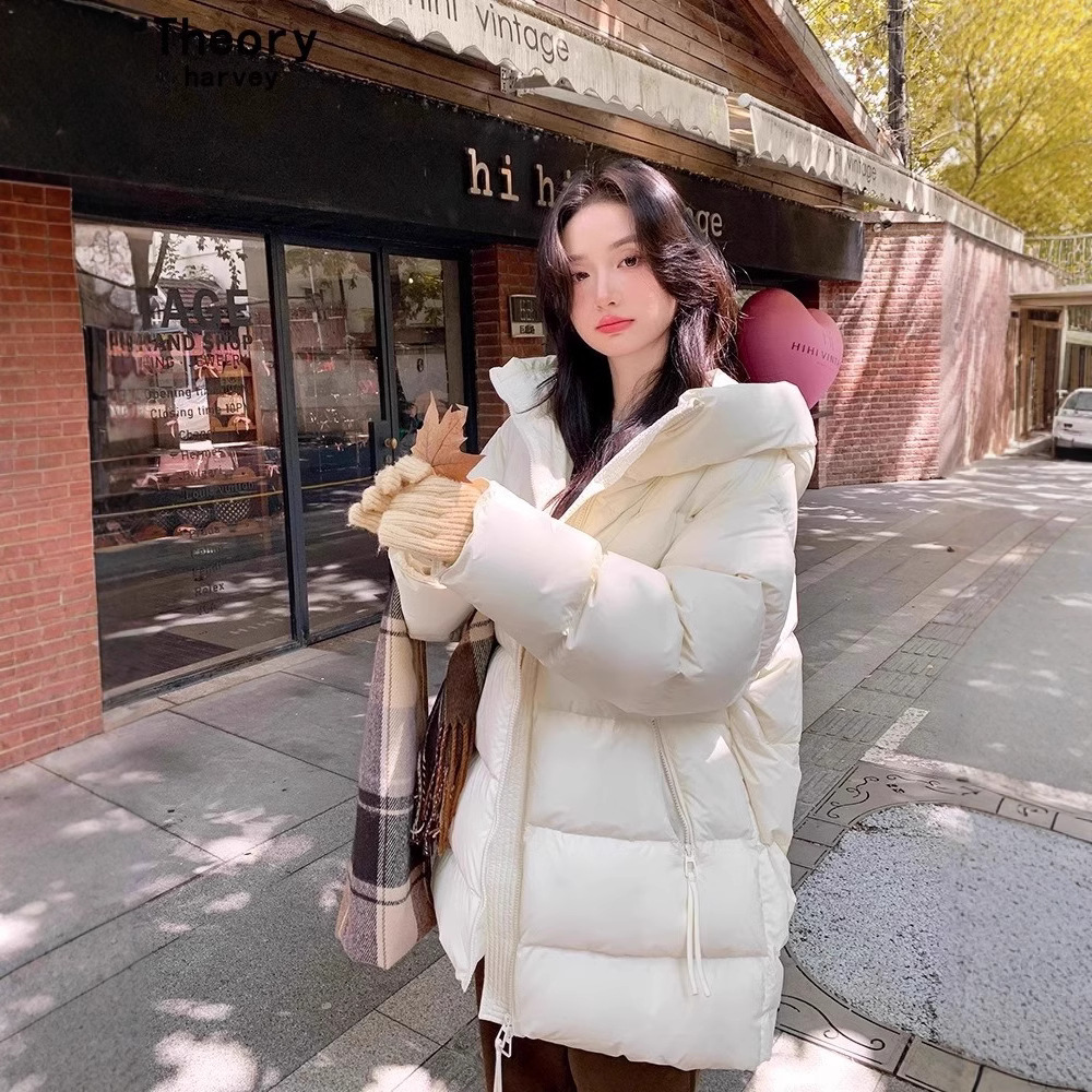 爆款羽绒服女款冬季中长款2024新款90白鸭绒韩版设计感小个子加厚