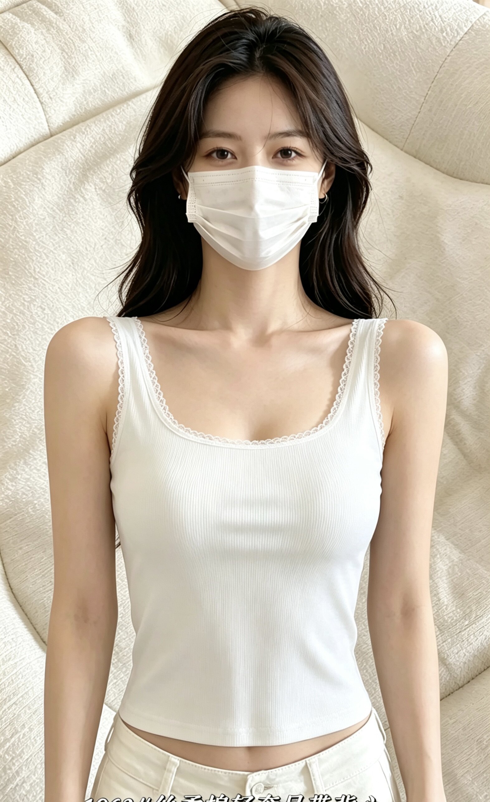 夏季外穿大U型丝柔棉中长款交叉固定杯背心小吊带打底外穿内搭