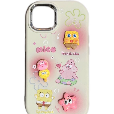 适用于vivo Y77 5G手机壳 V2124贴公仔可爱保护套 电镀边框TPU全包软壳