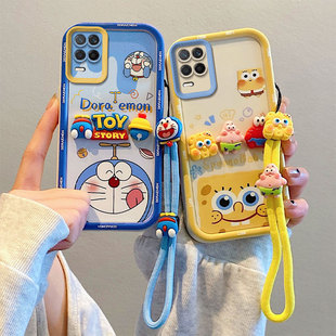 CPH2239硅胶软防摔全包边保护套 适用于OPPO 手机壳 4G国际版 创意卡通贴公仔情侣 A54