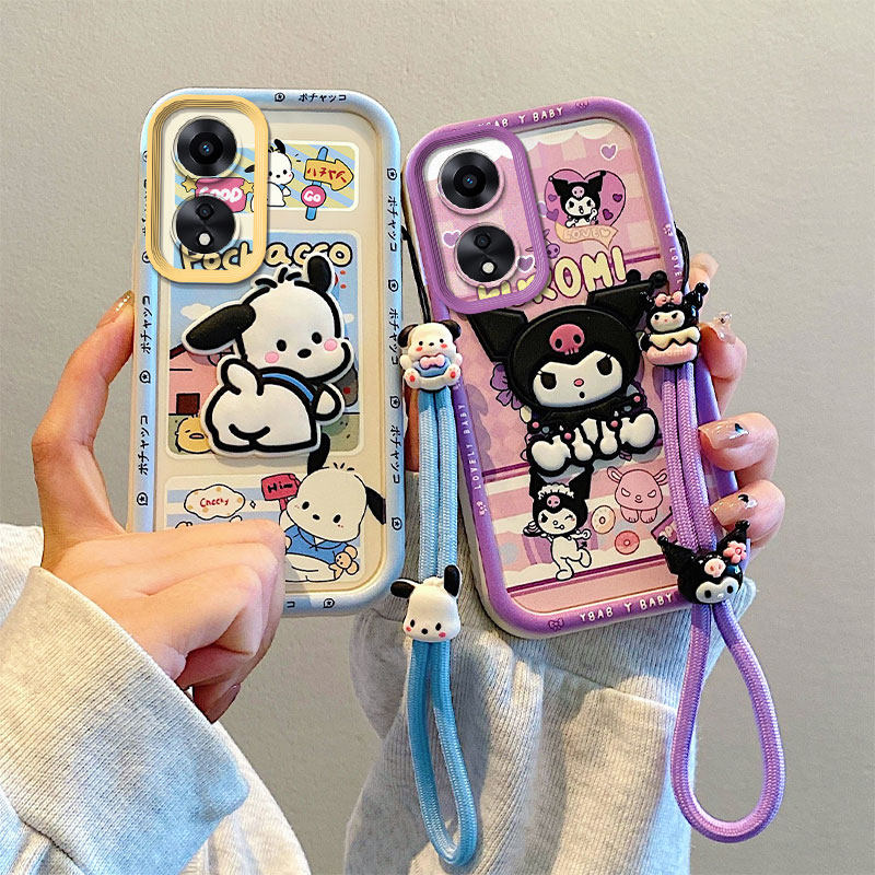 适用于OPPO A78 5G手机壳 A58 5G硅胶软防摔全包边保护套 创意卡通贴公仔情侣