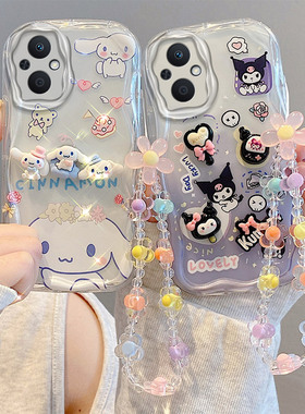 适用于OPPO A96 Reno7Z 8Z浮雕公仔手机壳Reno8Lite F21Pro情侣可爱保护套