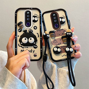 个性 CPH1969硅胶软防摔全包边保护套 创意卡通贴公仔情侣 F11Pro手机壳 适用OPPO