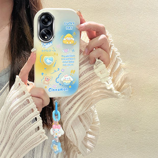 5G贴公仔可爱保护套 5G手机壳F23 电镀边框TPU全包软壳 A98 适用于OPPO