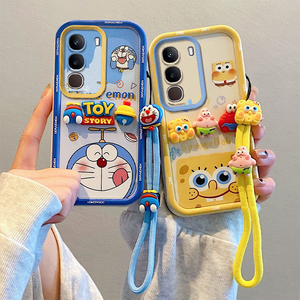 适用于vivo Y19S 4G/Y29 5G国际版手机壳 V2419硅胶软防摔全包边保护套 创意卡通贴公仔情侣