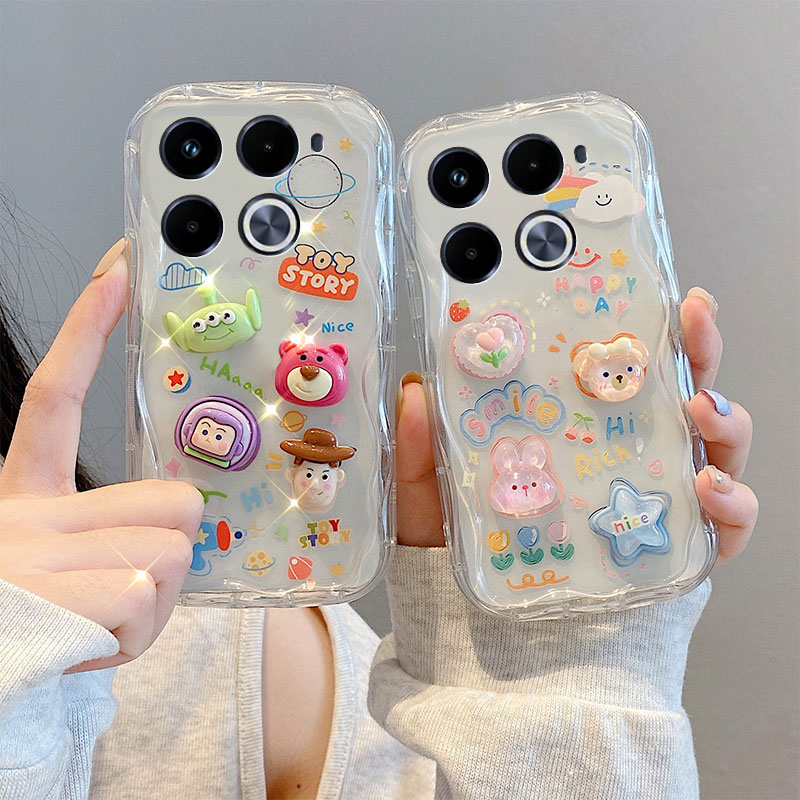 适用于Infinix Note 40 Pro 4G手机壳X6850保护套 奶油贴公仔可爱 全包硅胶软壳