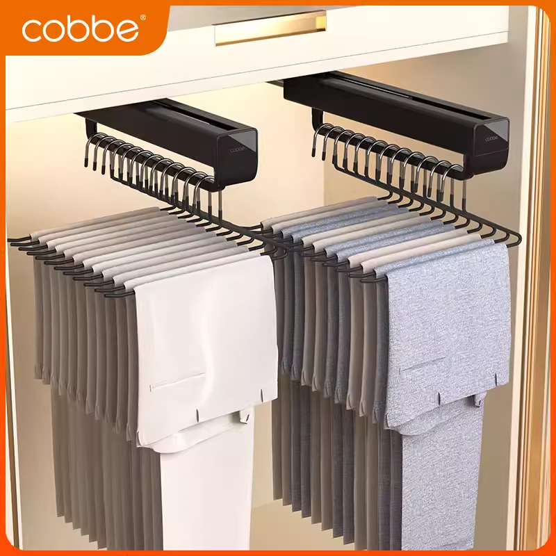 卡贝伸缩裤架衣柜内置挂裤子轨道抽拉式裤抽顶装滑轨收纳篮多功能,基础建材,柜内裤架,淘宝优惠券,粉丝福利购,淘宝优惠卷