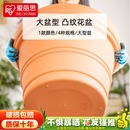 爱丽思特大号彩色花盆爱丽丝凸纹种树带托盘大口径深型塑料厚花盆