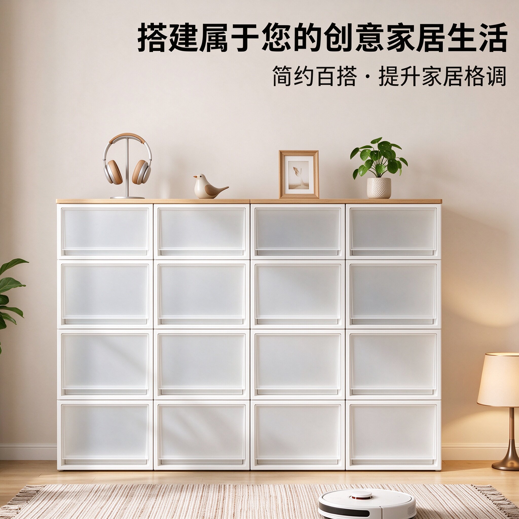 爱丽思喂养台收纳柜宝宝玩具婴儿用品置物架儿童衣物收纳箱储物柜