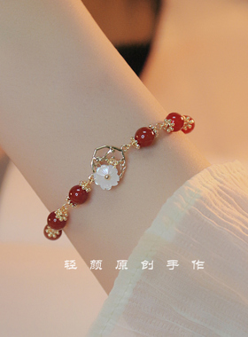 红玛瑙手链女送礼ins小众设计