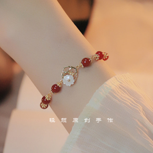 红玛瑙手链女送礼ins小众设计