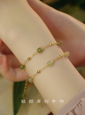 天然和田玉手链女复古ins小众