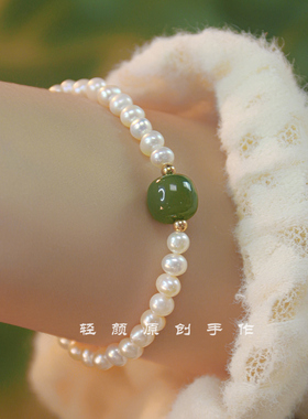 天然和田玉手链女轻奢小众高级感