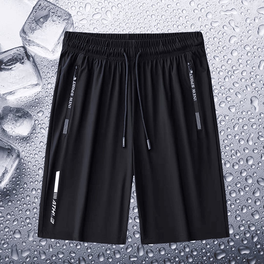 夏季冰感速干运动宽松短裤男士锦纶冰丝休闲透气百搭五分裤空调裤