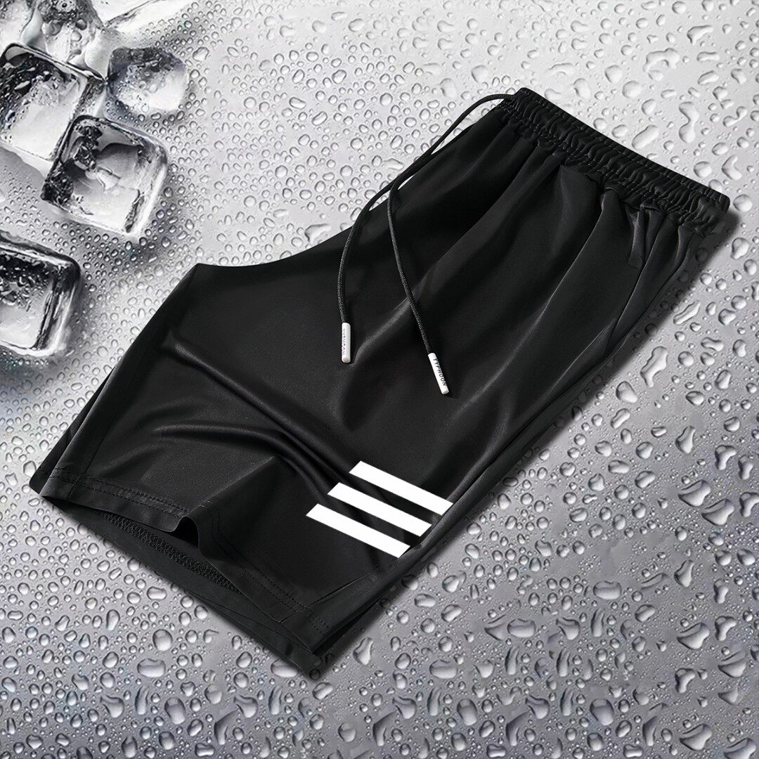 冰丝短裤男夏季透气五分裤百搭潮牌宽松大码男生运动休闲沙滩裤子