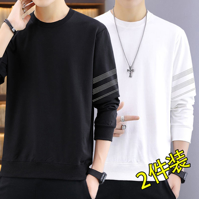 套头卫衣男春秋季2025新款青少年男款宽松黑色重磅无帽外套百搭