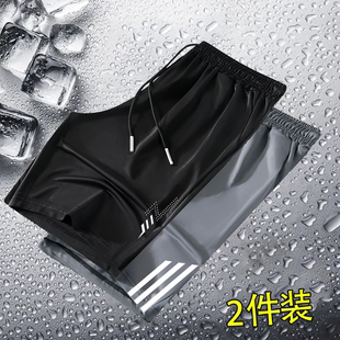 冰感速干运动宽松短裤男士夏季休闲透气百搭五分裤空调裤潮流百搭