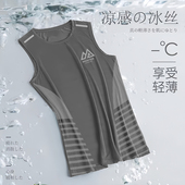 健身服 T恤冰丝运动上衣宽松跑步短袖 发货快 背心男速干无袖