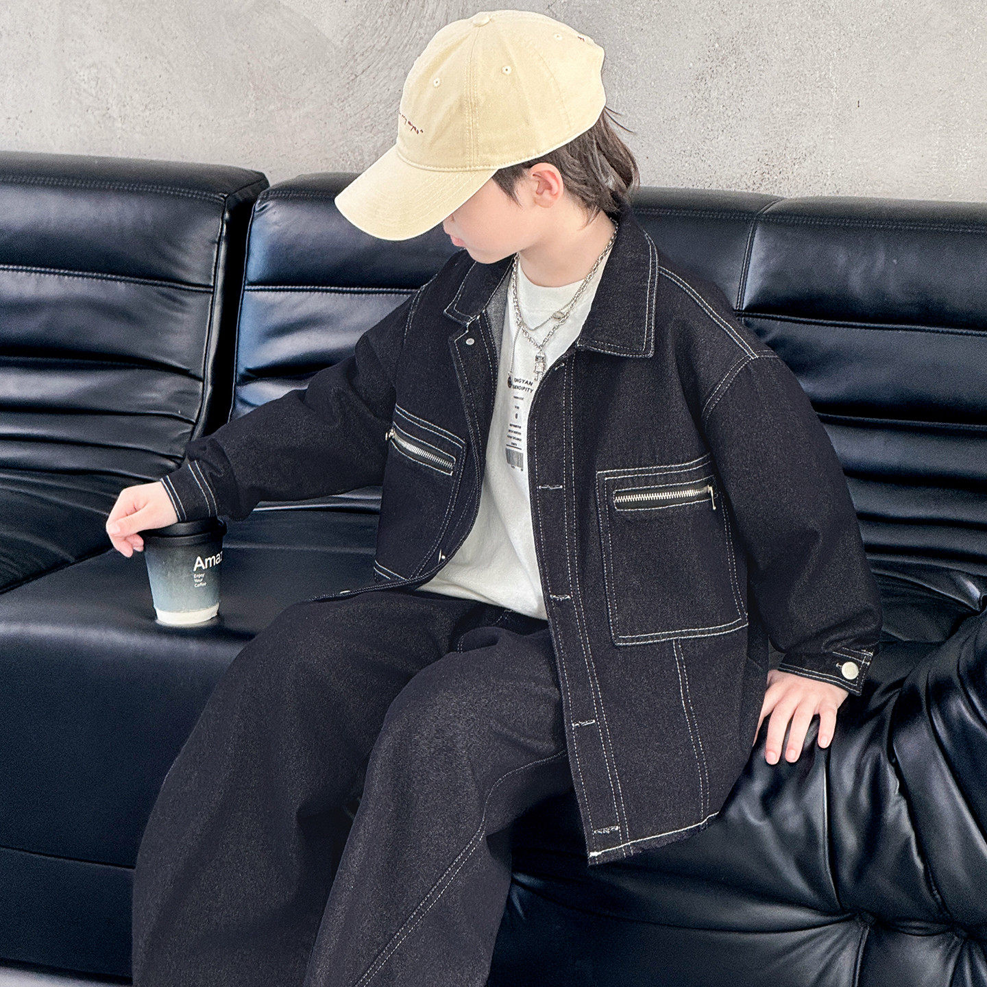 男童春装牛仔套装2026新款大童春季男孩春秋款休闲儿童潮帅气时髦