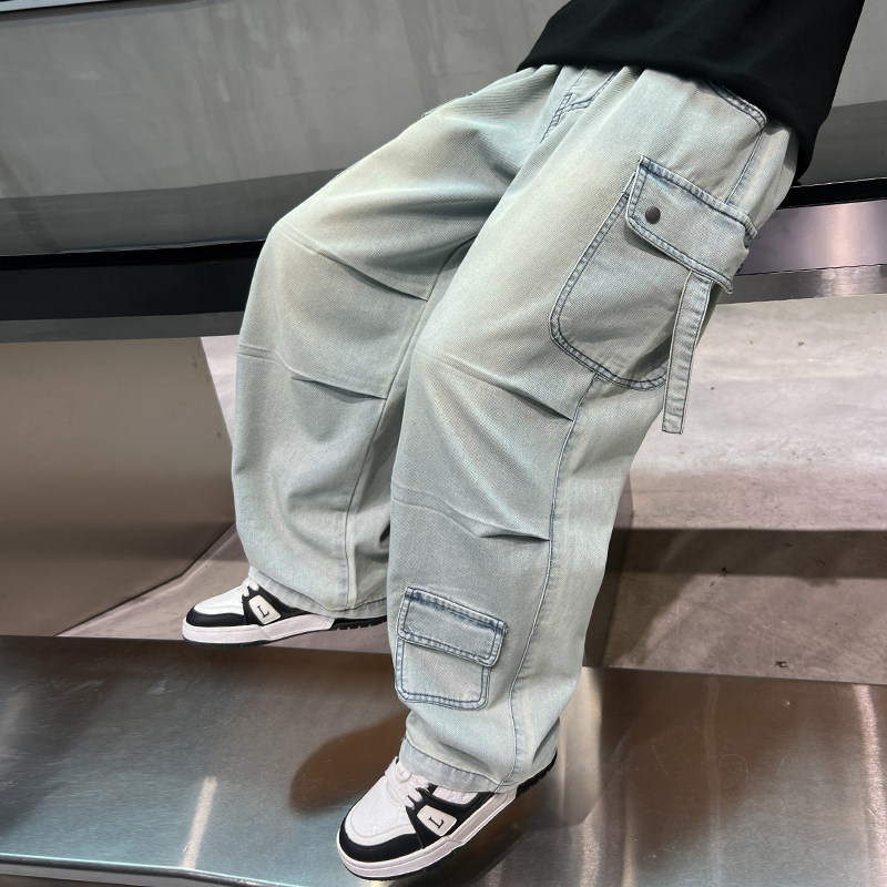 男童夏季牛仔防蚊裤2026新款儿童薄款夏装裤子男孩工装长裤潮韩版