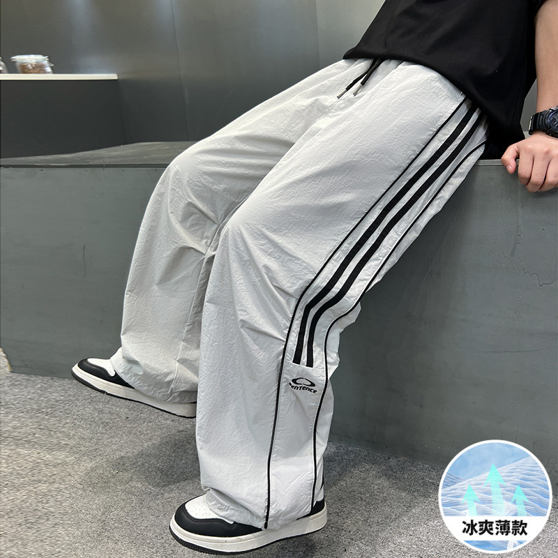 男童夏季工装休闲阔腿裤中大童男孩宽松薄款运动长裤百搭直筒裤子