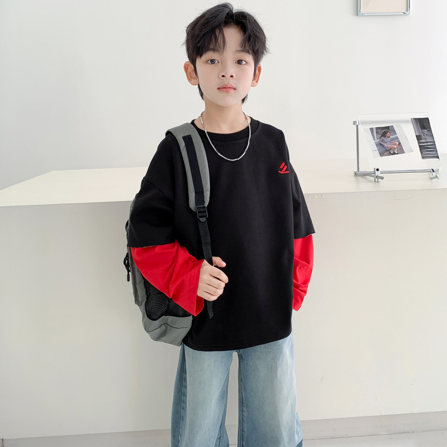 男童春装卫衣2026新款儿童春秋款上衣中大童春季韩范洋气打底衫潮