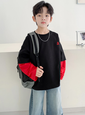 男童春装卫衣2026新款儿童春秋款上衣中大童春季韩范洋气打底衫潮